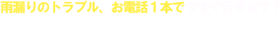 雨漏りのトラブル、お電話1本で今すぐ行きます！ 0120-8246-89